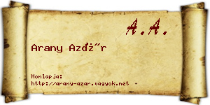 Arany Azár névjegykártya